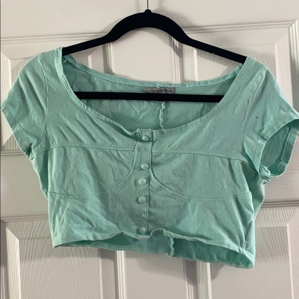 2/$15 Charlotte Russe Large Teal Crop Top